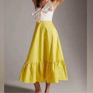 Anthropologie Yellow A-Line Skirt